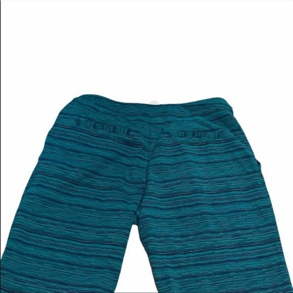 lululemon Green Stripe Drawstring Leggings Joggers Slim Jet Crop 4 - Picture 7 of 8